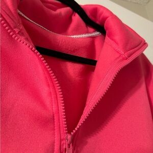 Quarter Zip Neon Pink Pullover